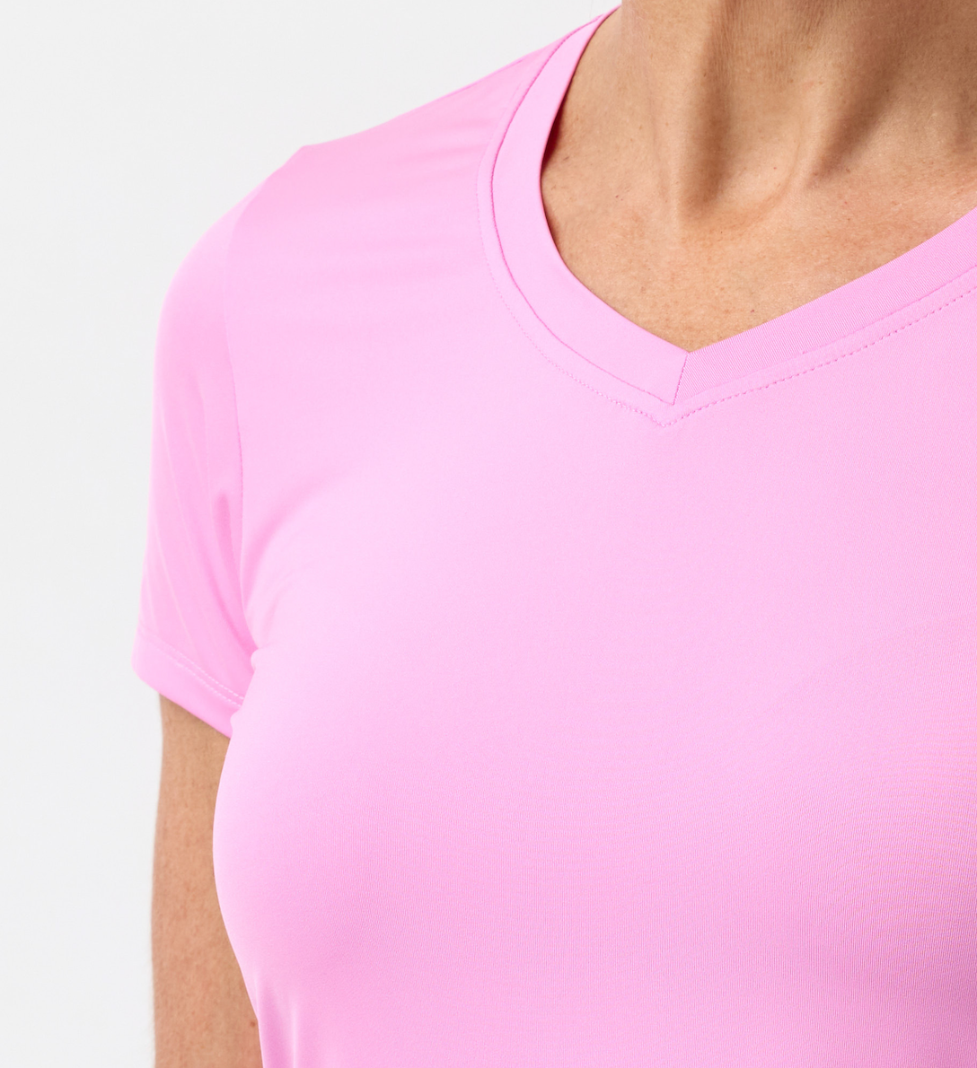 Close up view of the beautiful soft moisture wicking fabric